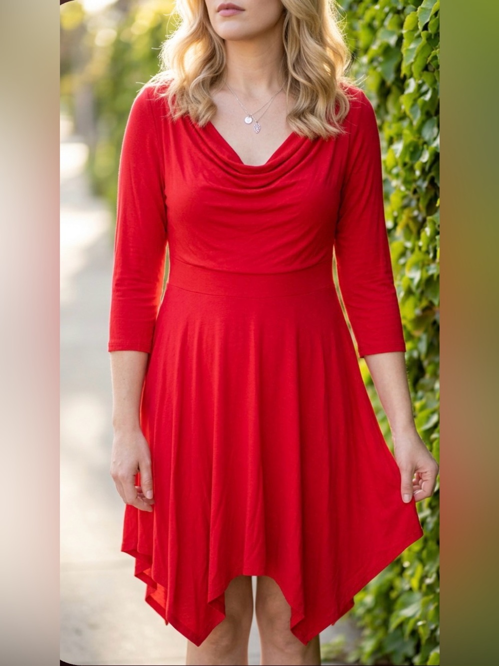 Polina Plus 2xl Red off the shoulder dress Hanky Hem Women's wedding guest